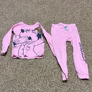 GAP Pink Cartoon Print Kids Pajama Set
